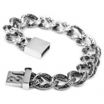 Cool Engraved Biker Bracelet Stainless Steel Bracelet Man's Favorite Large Heavy Bracelet Size Length 16mm Width 230 mm