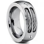 2017 New Stainless steel wedding ring Men Stainless Steel Ring Unique Cables and Screw Design For Gentlemen Size 6#-15#